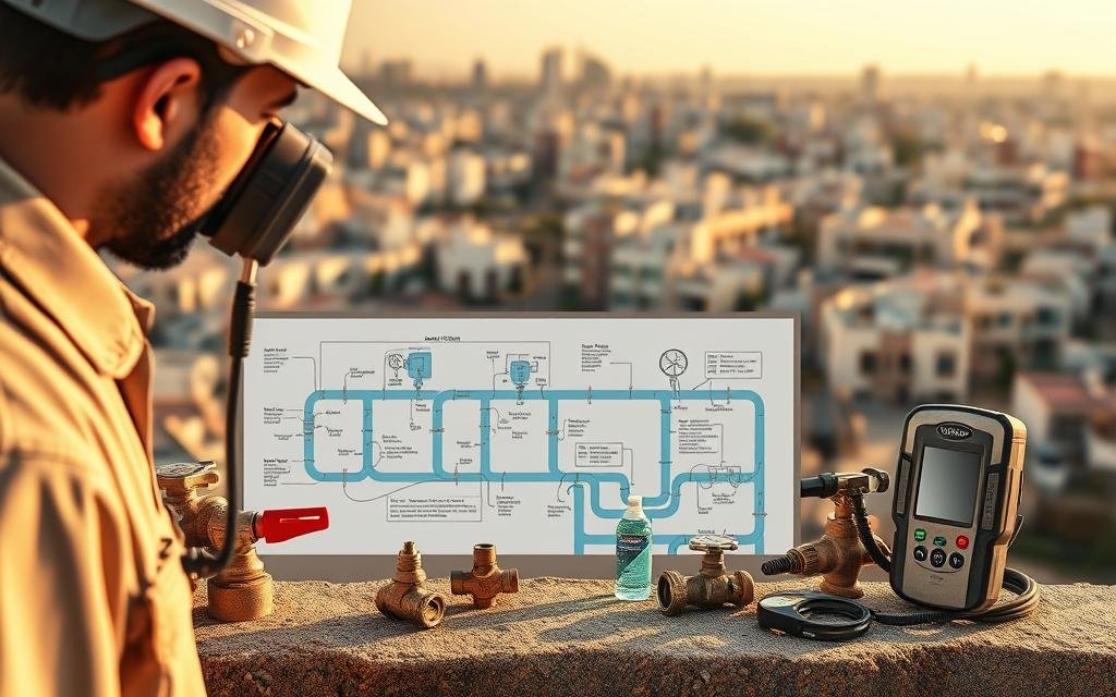 فحص دقيق ومعتمد | كشف تسربات حي المغرزات بالرياض بدون تكسير